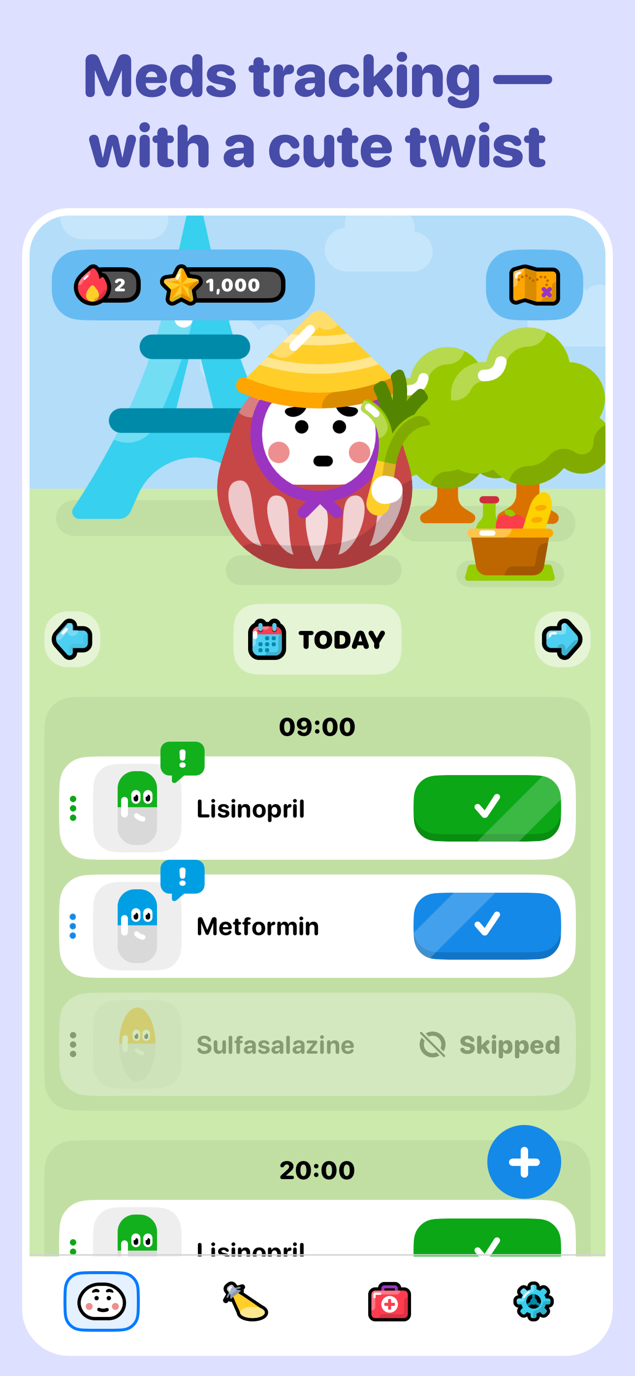 Pill Buddy: Cute meds tracker, reminders