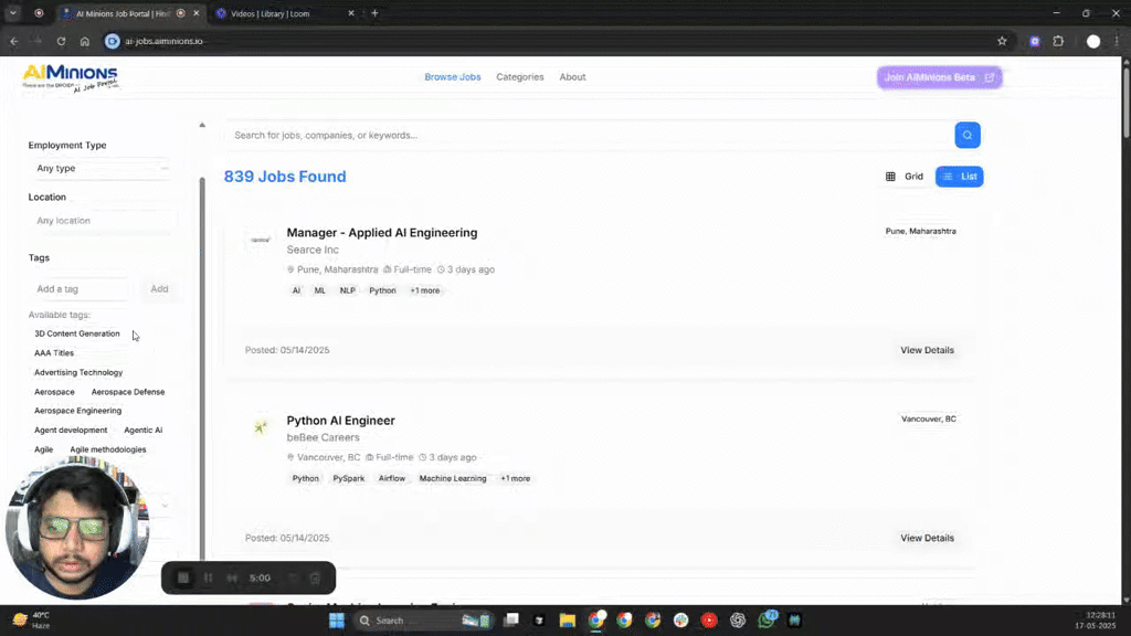 AI Jobs by AiMinions.io