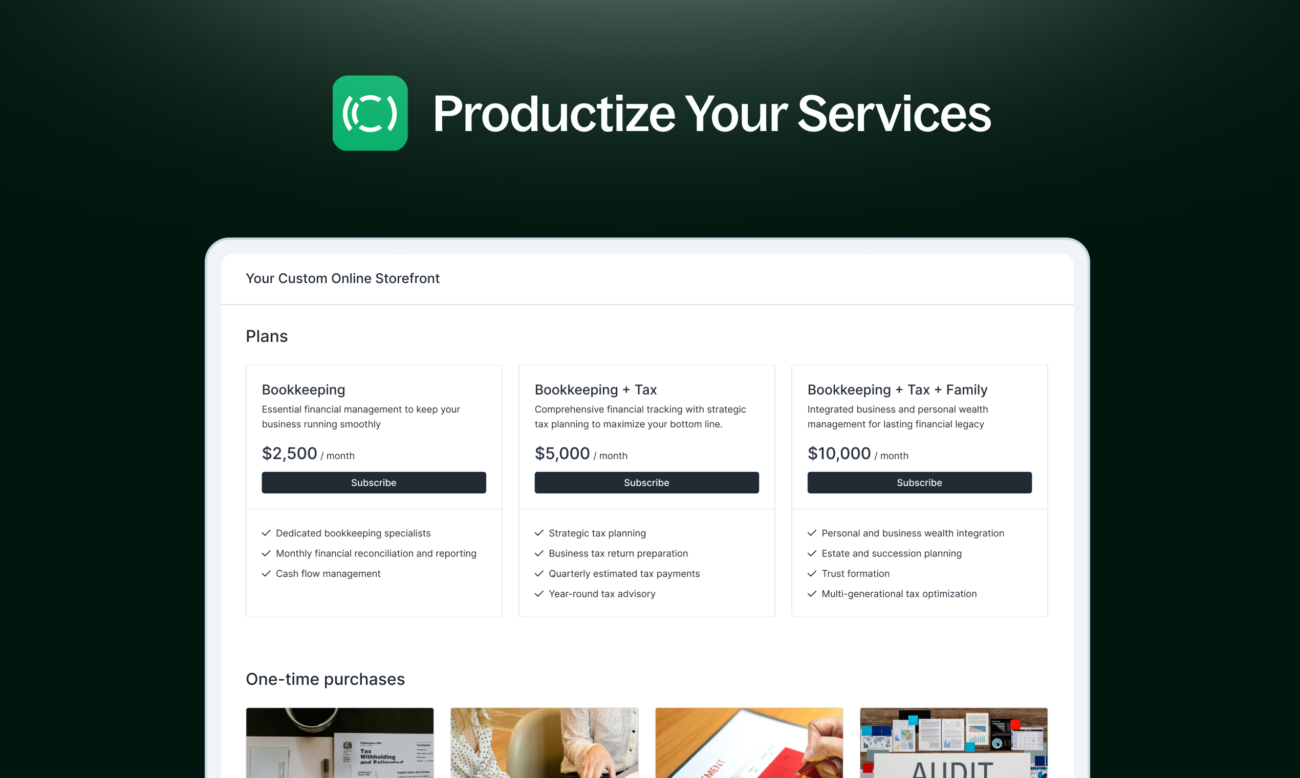 Productized Services Store