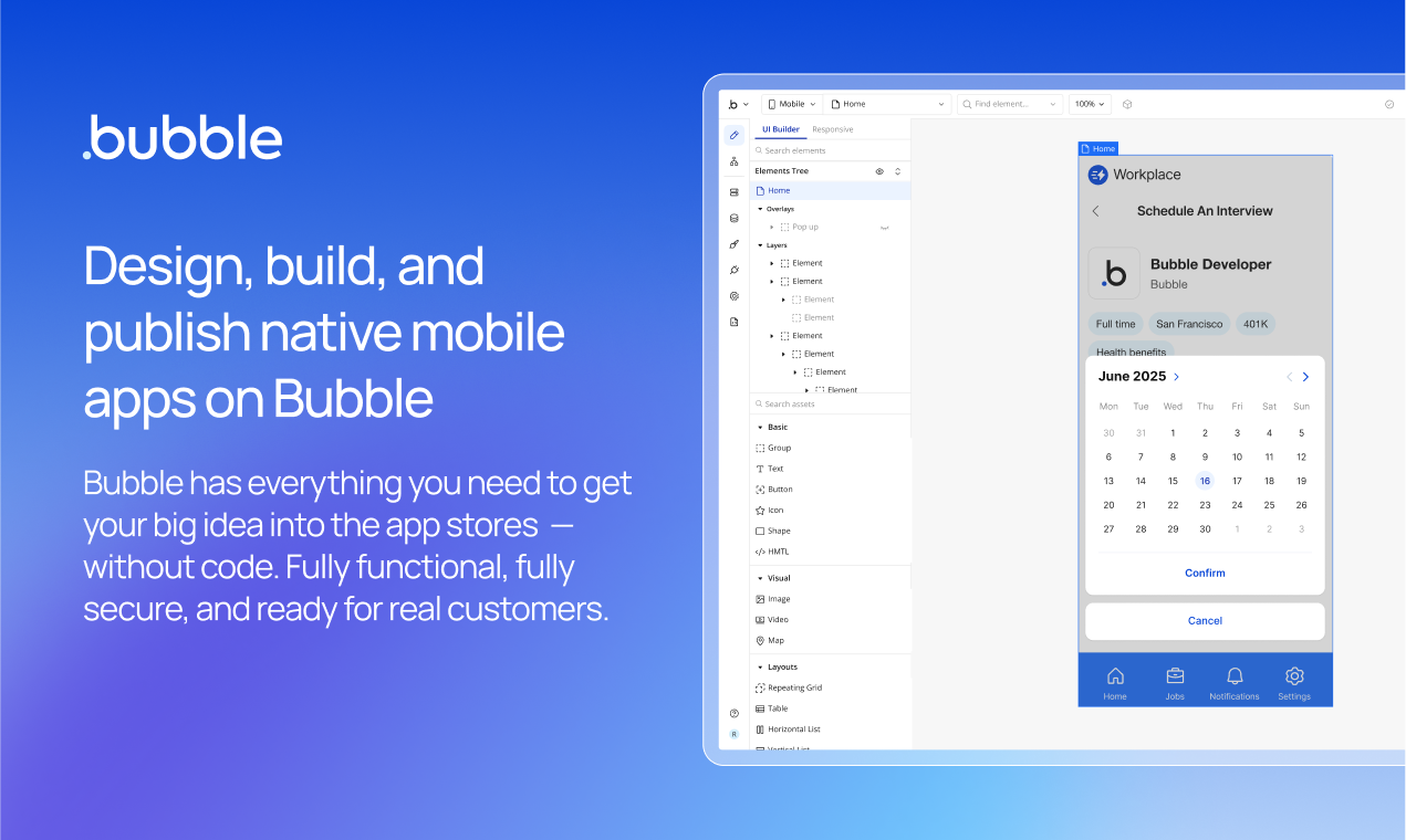 Bubble for native mobile apps (beta)