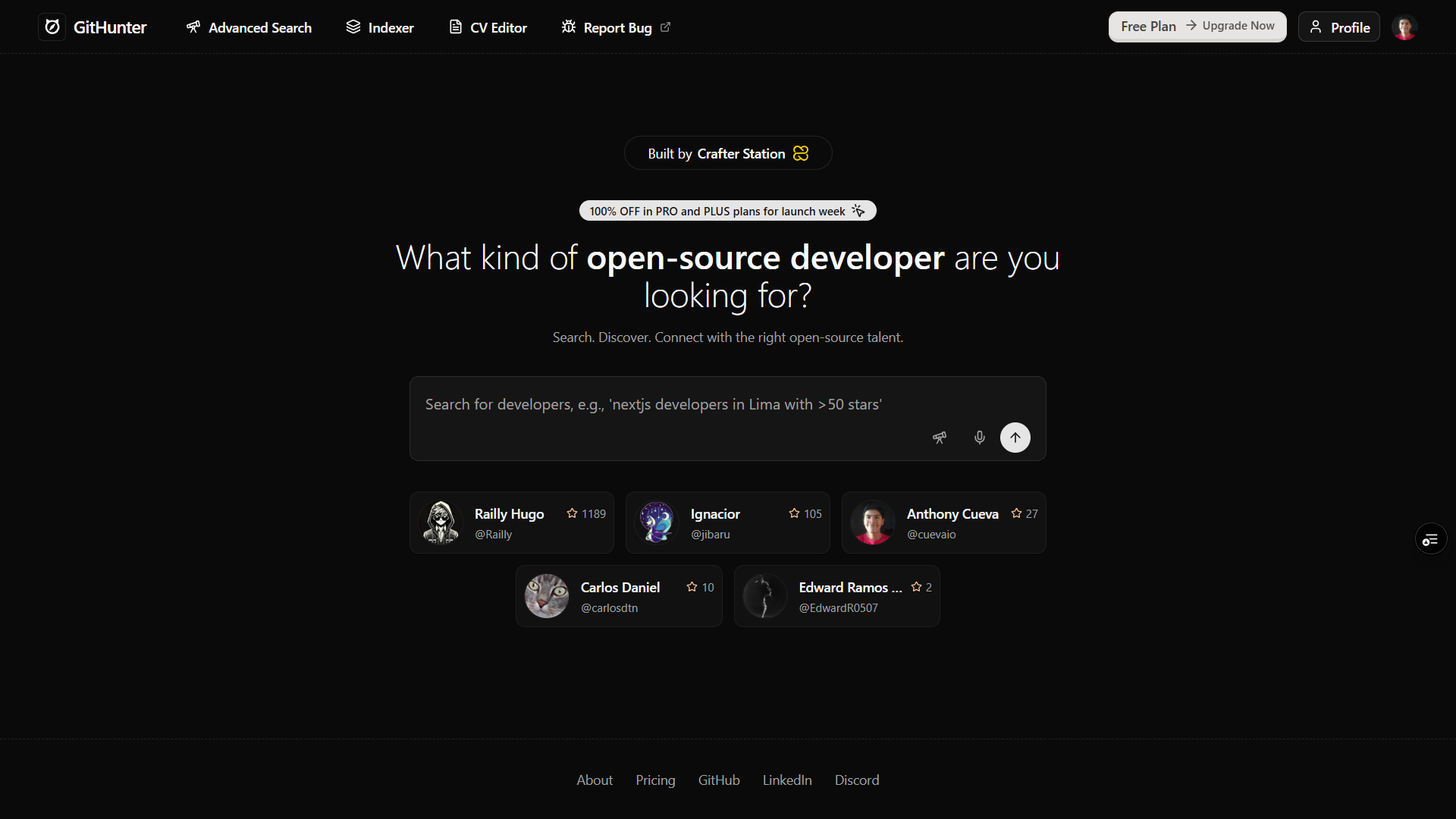 GitHunter: AI Developer Discovery