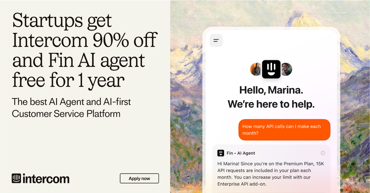Intercom + Fin AI Agent for Startups