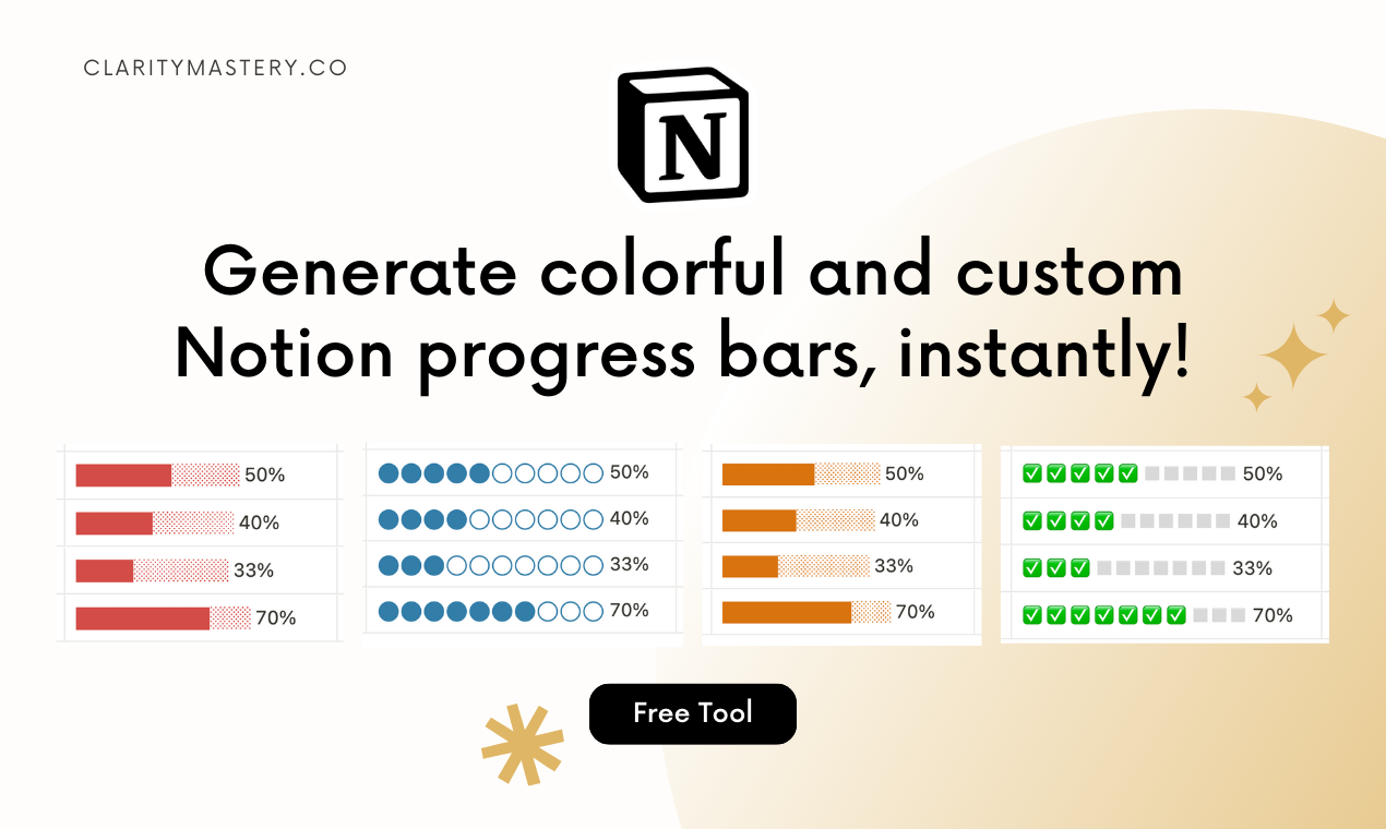 Notion Progress Bar Formula Generator