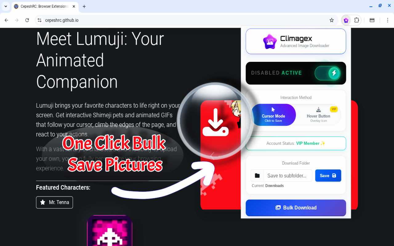Climagex One-Click Image Downloader Free